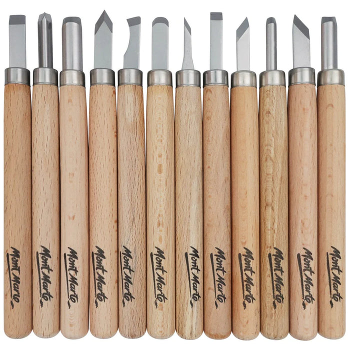 Mont Marte Wood Carving Set 12pc