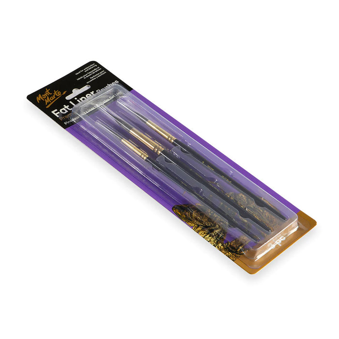 Mont Marte Fat Liner Brush Set Taklon/Squirrel 16, 10, 6
