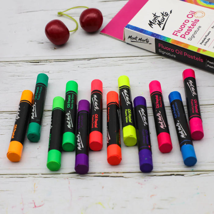 Mont Marte Oil Pastels Fluoro 12pc