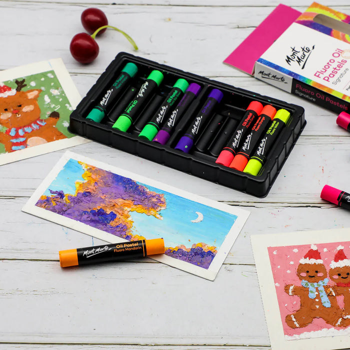 Mont Marte Oil Pastels Fluoro 12pc