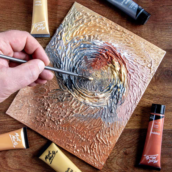 Mont Marte Gold & Silver Acrylic Paint 12pc