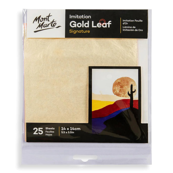 Mont Marte Gold Leaf 14cm 25 Sheets
