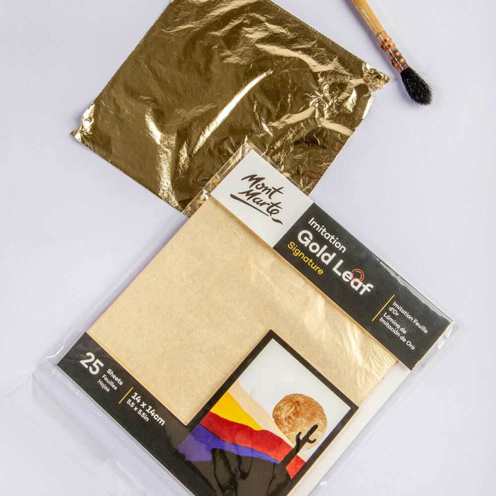 Mont Marte Gold Leaf 14cm 25 Sheets