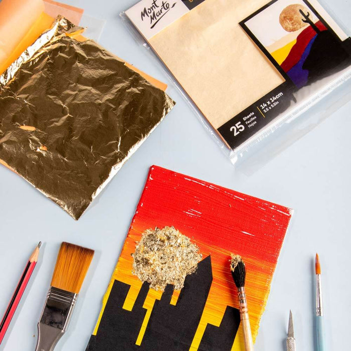Mont Marte Gold Leaf 14cm 25 Sheets