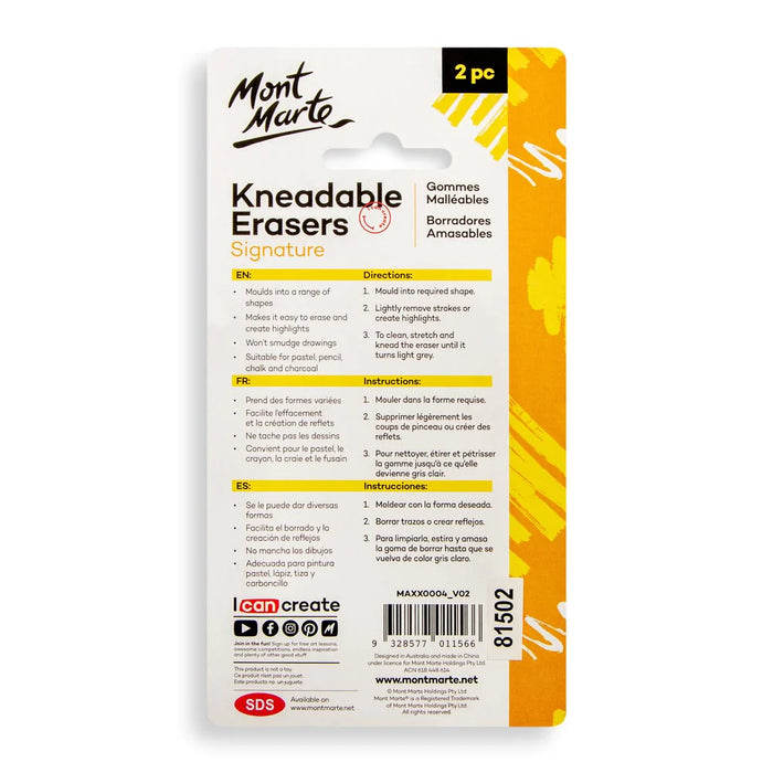 Mont Marte Kneadable Eraser 2pc