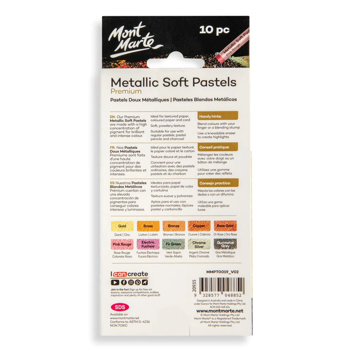 Mont Marte Metallic Soft Pastels 10pc