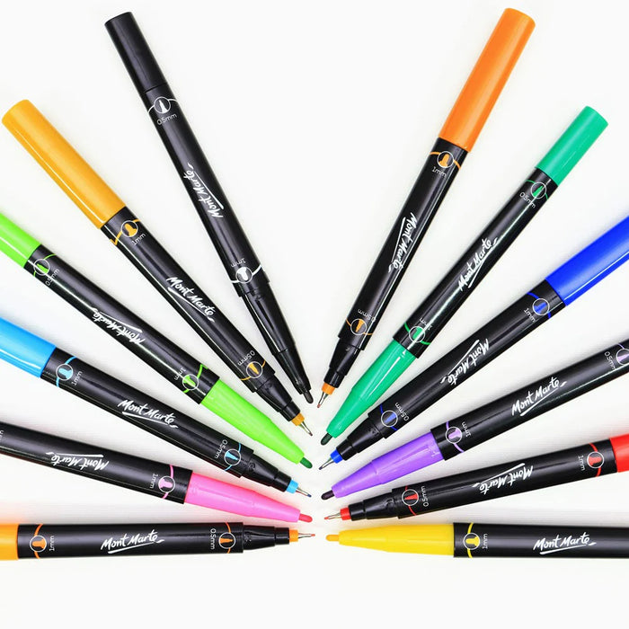 Mont Marte Dual Tip Alcohol Markers 12pc