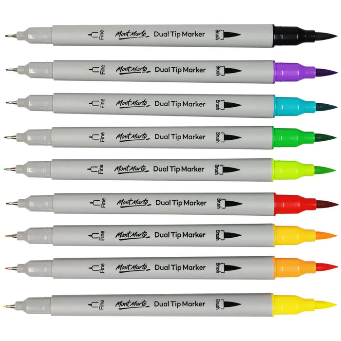 Mont Marte Dual Tip Brush & Fineliners 48pc