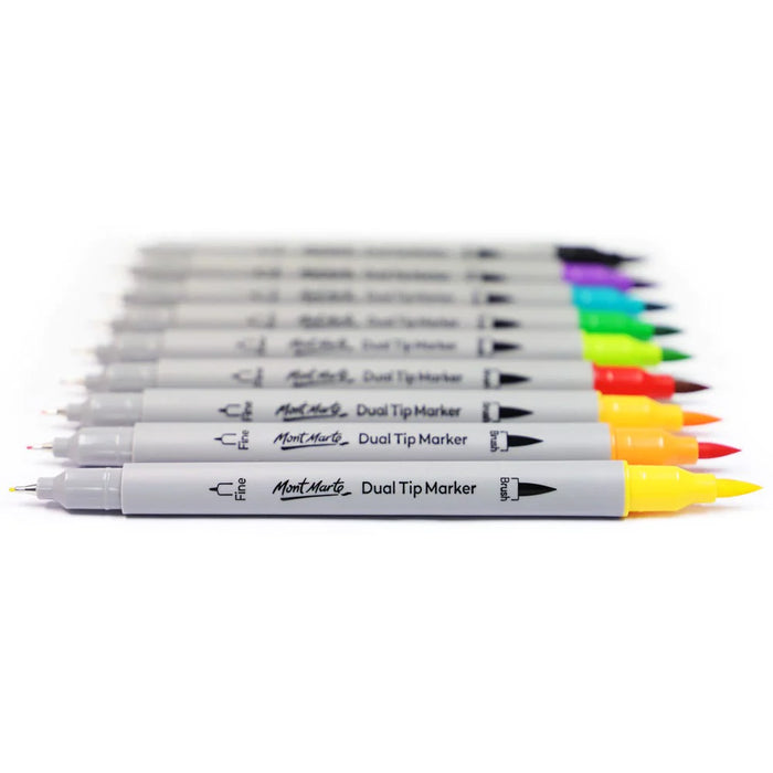 Mont Marte Dual Tip Brush & Fineliners 48pc