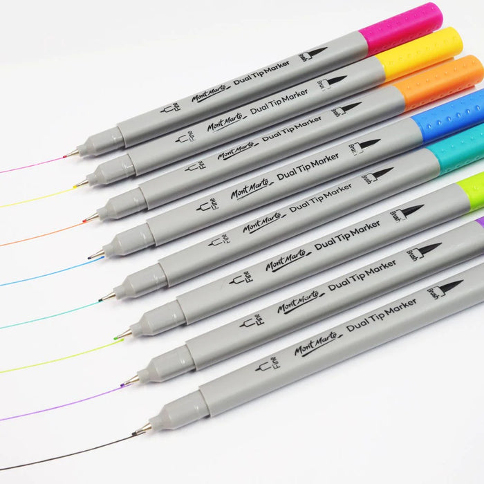 Mont Marte Dual Tip Brush & Fineliners 48pc