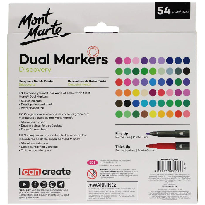 Mont Marte Dual Tip Markers 54pc