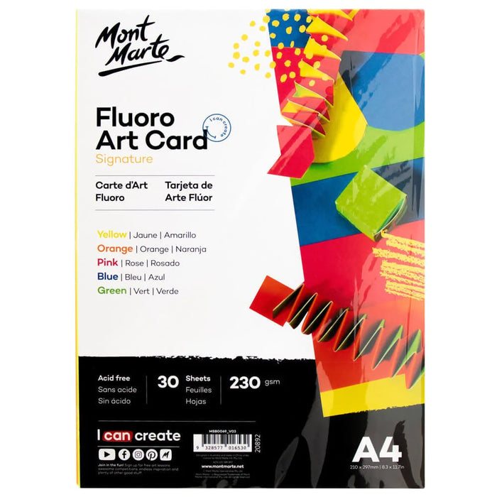 Mont Marte Fluoro Art Card A4