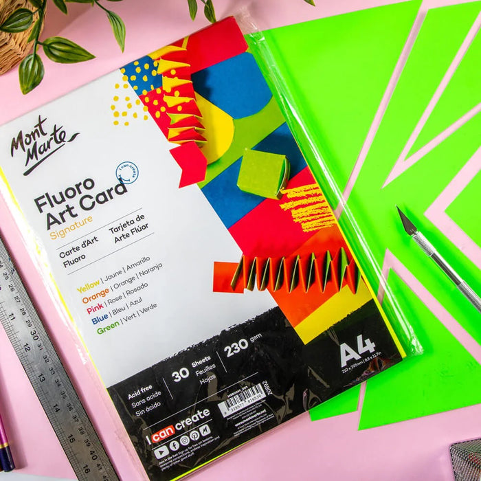 Mont Marte Fluoro Art Card A4