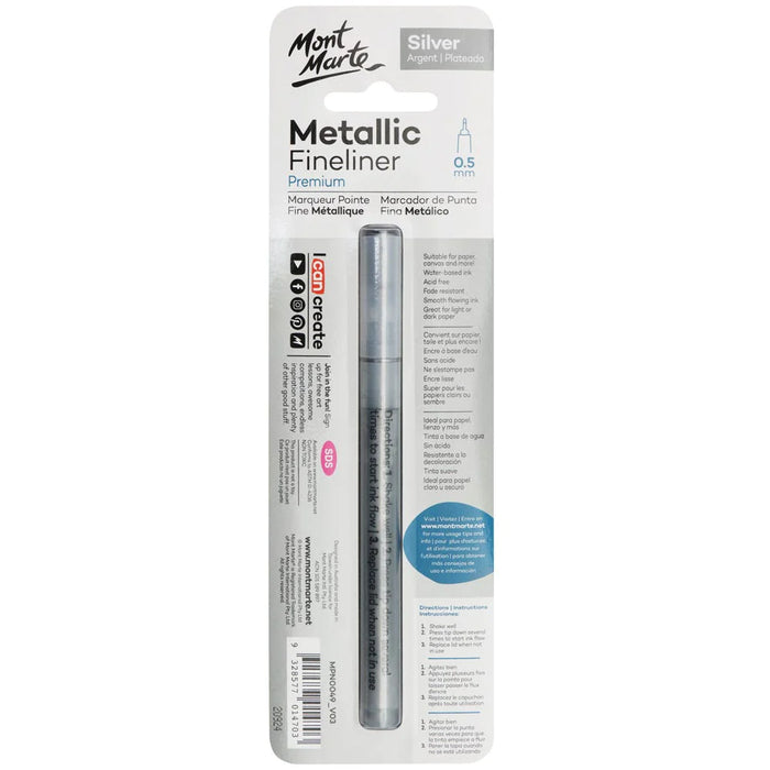 Mont Marte Metallic Liner Silver