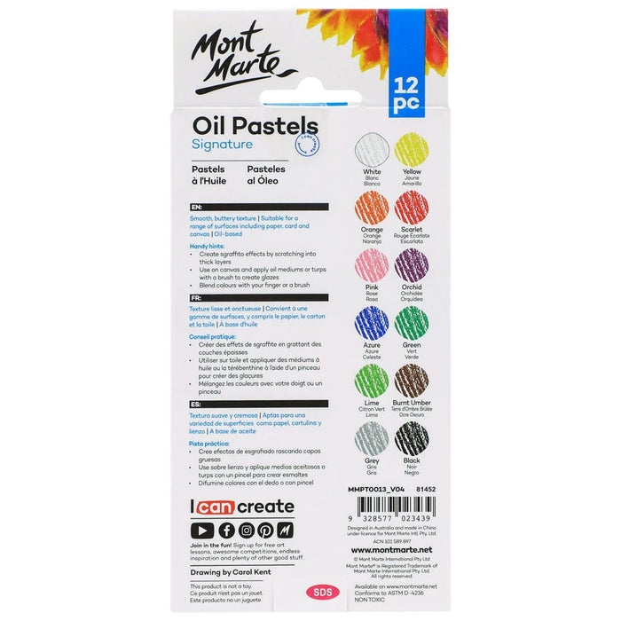 Mont Marte Oils Pastels 12pc