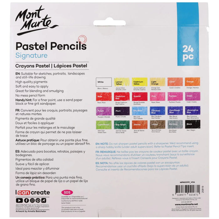Mont Marte Pastel Pencils 24pc