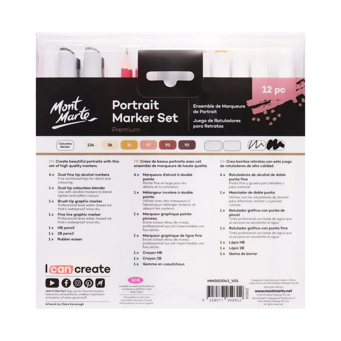 Mont Marte Alcohol Marker Set 12pc